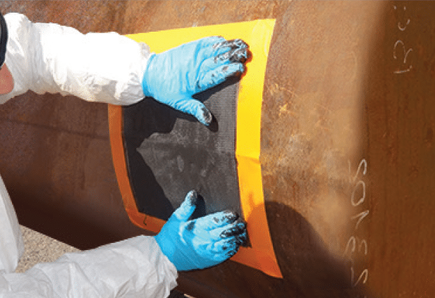 Passo 3: Aplicação das mantas de Kevlar® com resina 3X (5 camadas)